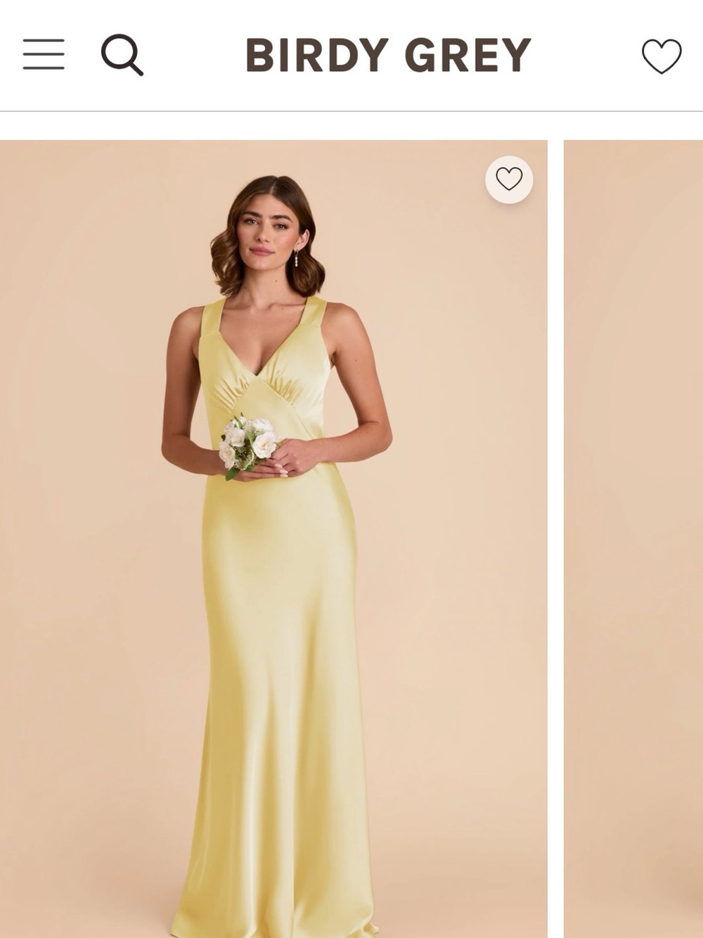 Birdy Grey Pale Yellow Satin Dress, size XL